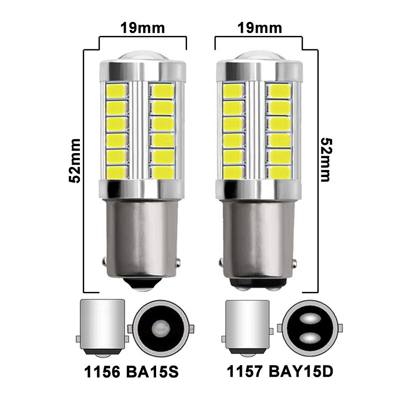 Đèn Led 1157 Dạng Cầu Lồi Dùng Thay Thế Đèn Hậu, Đèn Lùi, Xi Nhan, Báo Rẽ Ô Tô, Xe Máy 33 Mắt Chip 5630