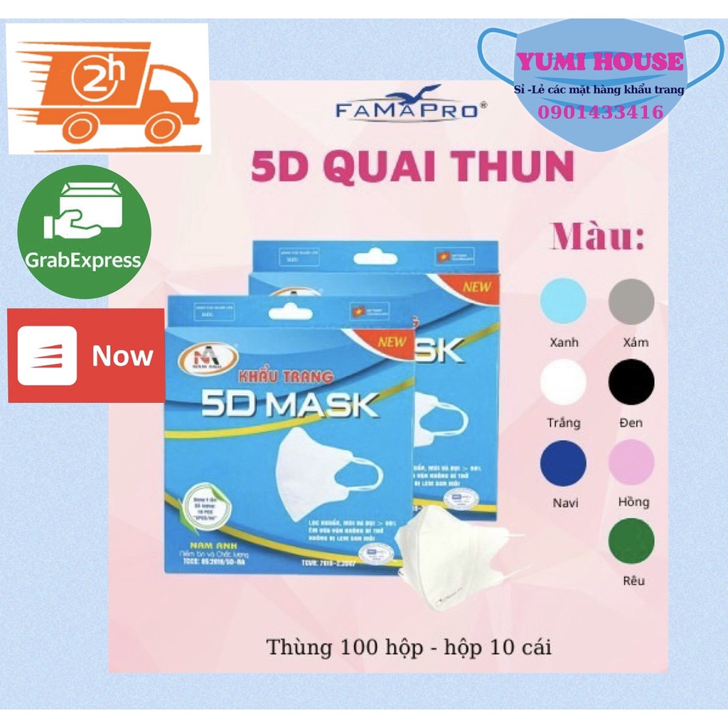 Khẩu Trang 5D Mask FAMAPRO Chính Hãng Nam Anh