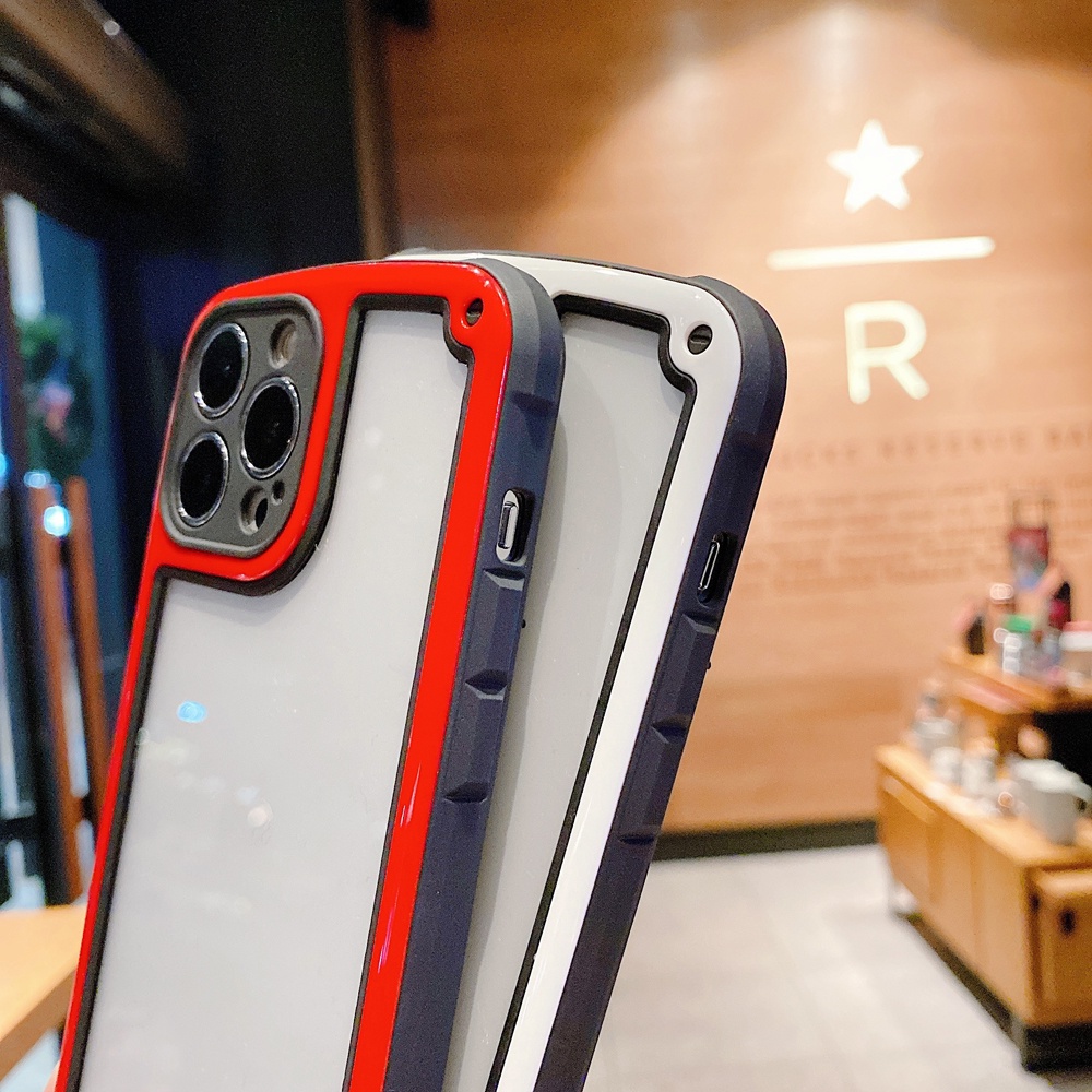Ốp Điện Thoại Armor Trong Suốt Màu Kẹo Có Túi Khí Chống Sốc Cho iPhone 13 12 Pro Max