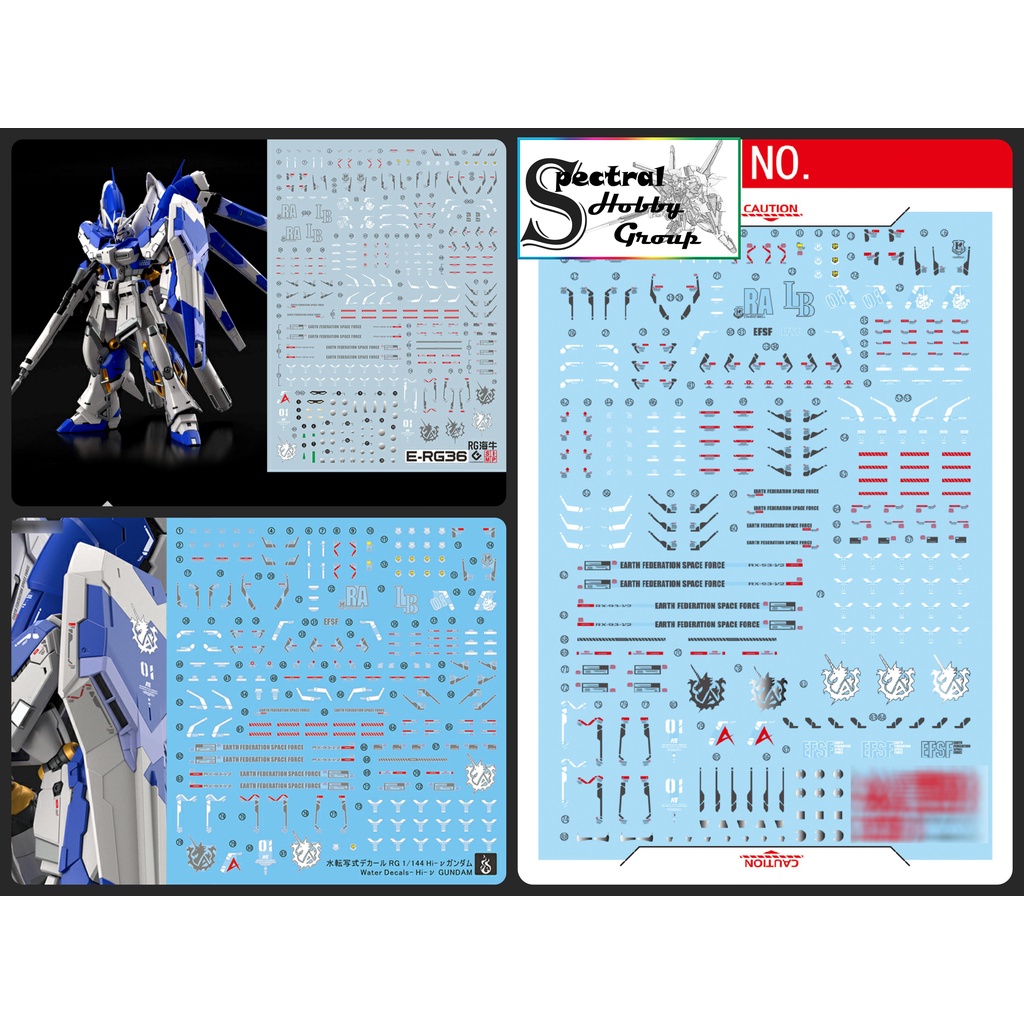 Decal nước dán mô hình RG Hi-nu Hi Nu gundam RX93 | Hyper Mega Bazooka Launcher | HWS các loại - Water sticker