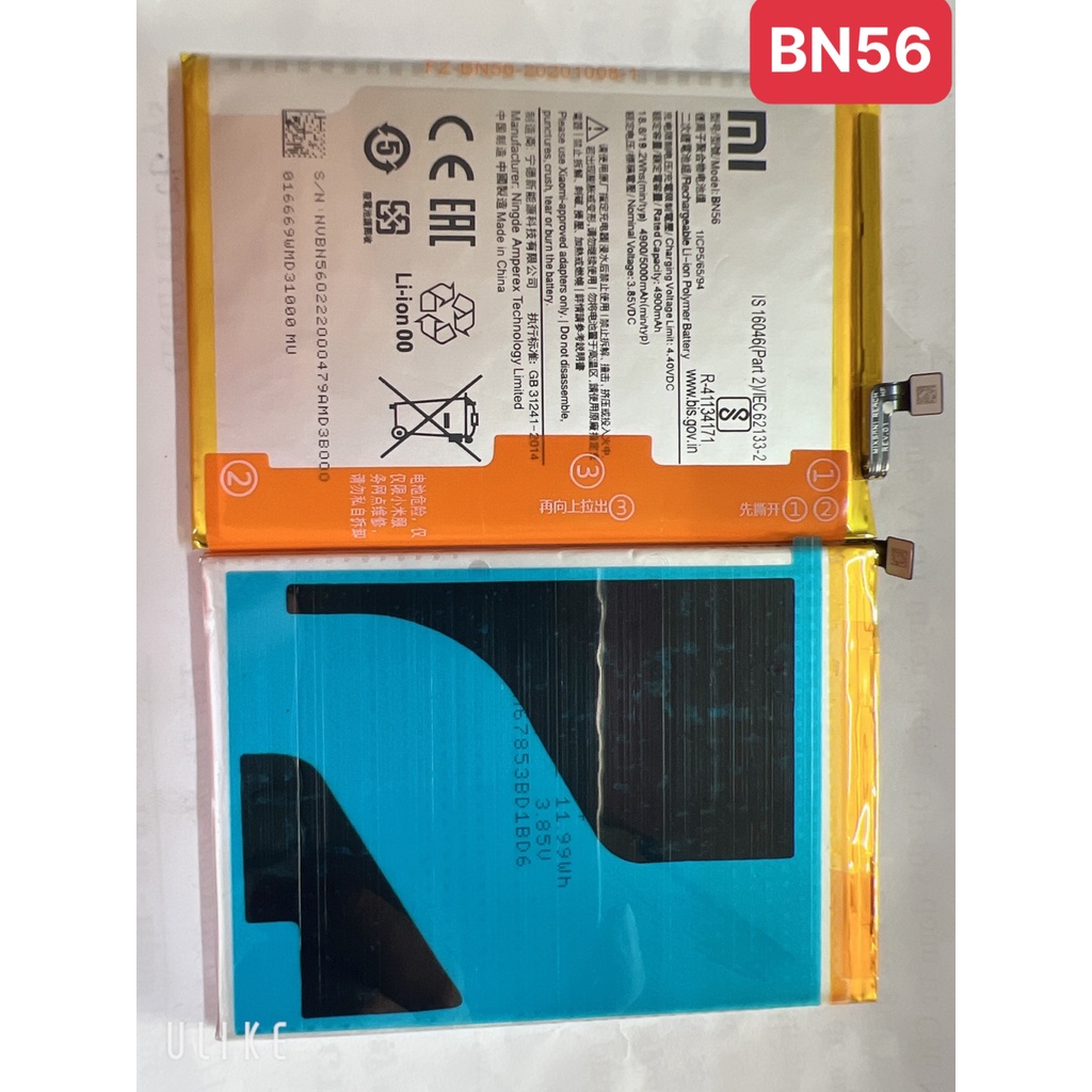 Pin Xiaomi Chính Hãng BN56 Dùng Cho Xiaomi Redmi 9A / Redmi 9C / Xiaomi Poco M2 Pro / Xiaomi Poco M2 , Dung Lượng 4900MA