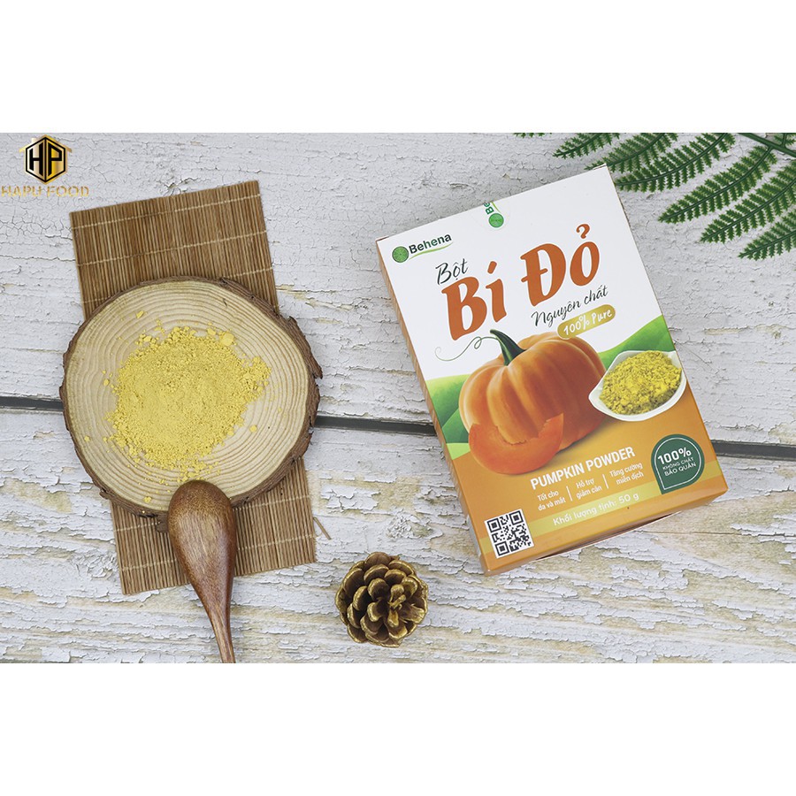 Bột bí đỏ Behena nguyên chất bổ não, sáng mắt hộp 50g - Bolyfood