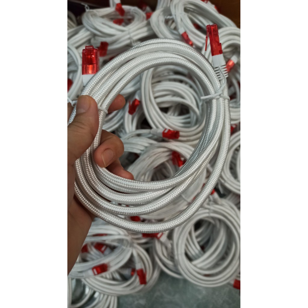 Dây cáp mạng LAN, cáp mạng bọc dù bấm sẵn RJ45 1.8m Cao cấp