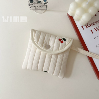 Túi đựng đồ 【Túi đựng đồ bằng vải bông anh đào cho nữ Túi đựng tiền xu thêu kiểu Hàn Quốc】