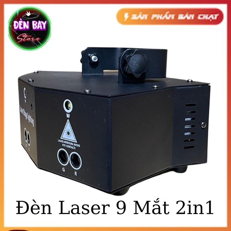 Đèn Chiếu Laser 9 Mắt 2in1 Cảm Biến Âm Thanh - Đèn Nháy Theo Nhạc Nhập Khẩu Cao Cấp