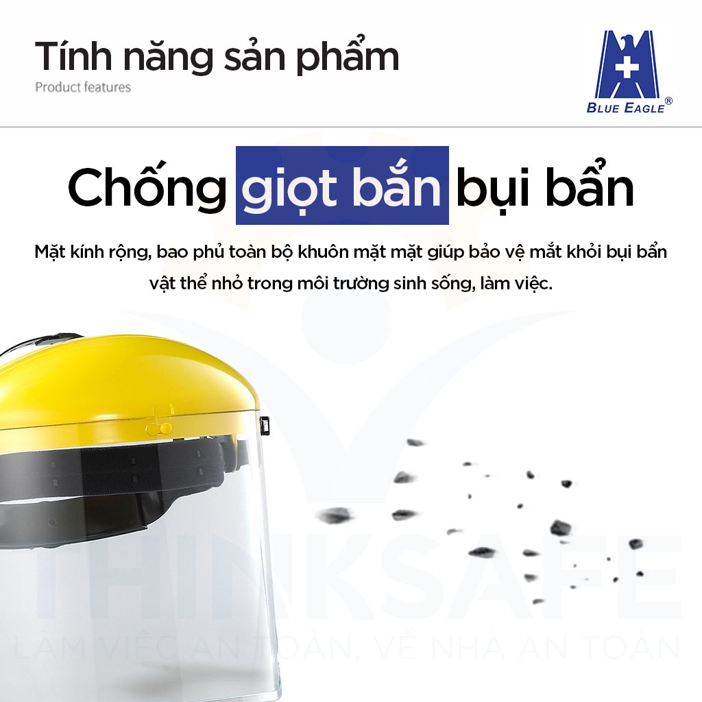 Kính chắn bảo hộ Thinksafe Blue Eagle, kính bảo vệ che kín khuôn mặt chính hãng, chống tia UV, chống bụi,  đa năng