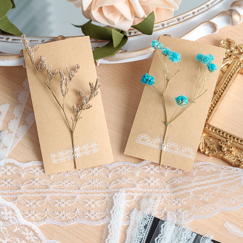 Bộ 30 Miếng Dán Trang Trí Sổ Tay / Nhật Ký Họa Tiết Ren Kiểu Retro Dễ Thương