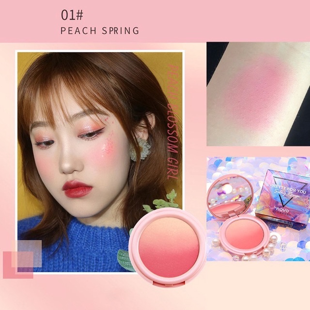 Phấn má hồng màu ombre Novo Pretty For You Silky Rouge nội địa Trung chính hãng