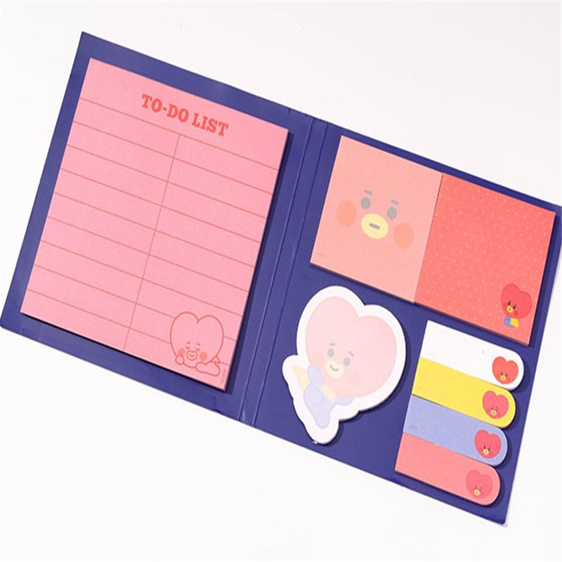Tập giấy ghi chú có thể dán họa tiết BT21 BTS hoạt hình dễ thương kháng nước