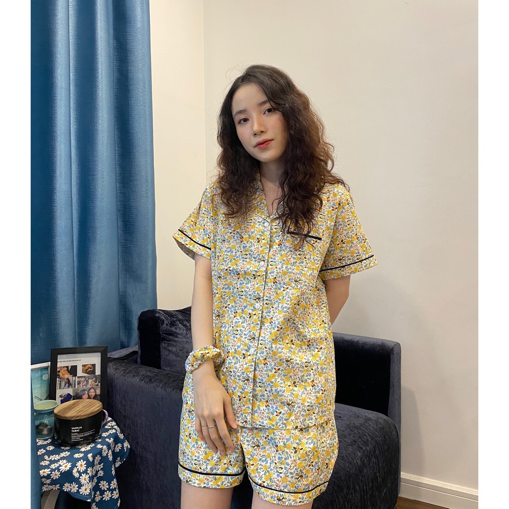 ĐỒ BỘ PIJAMA 💖FREESHIP💖 Bộ mặc nhà nữ chất thô Hàn cao cấp mềm mát, hoạ tiết xinh, tay ngắn quần đùi | BigBuy360 - bigbuy360.vn
