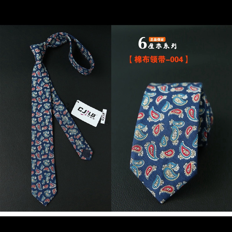 Cà vạt EFAN cotton họa tiết hoa thời trang rộng 6cm dành cho nam