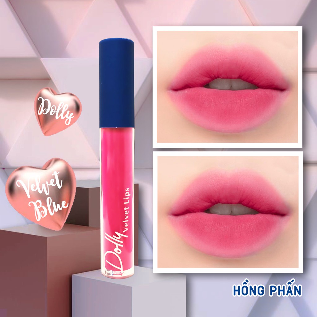 [Hồng Phấn ]Son Cao Cấp Dolly Velvet Lips Blue Classic 2022 Màu Hồng Phấn