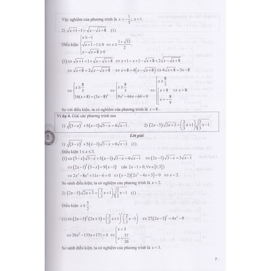 Sách - Chuyên đề Phương trình, Bất phương trình vô tỉ - Luyện thi THPT Quốc gia