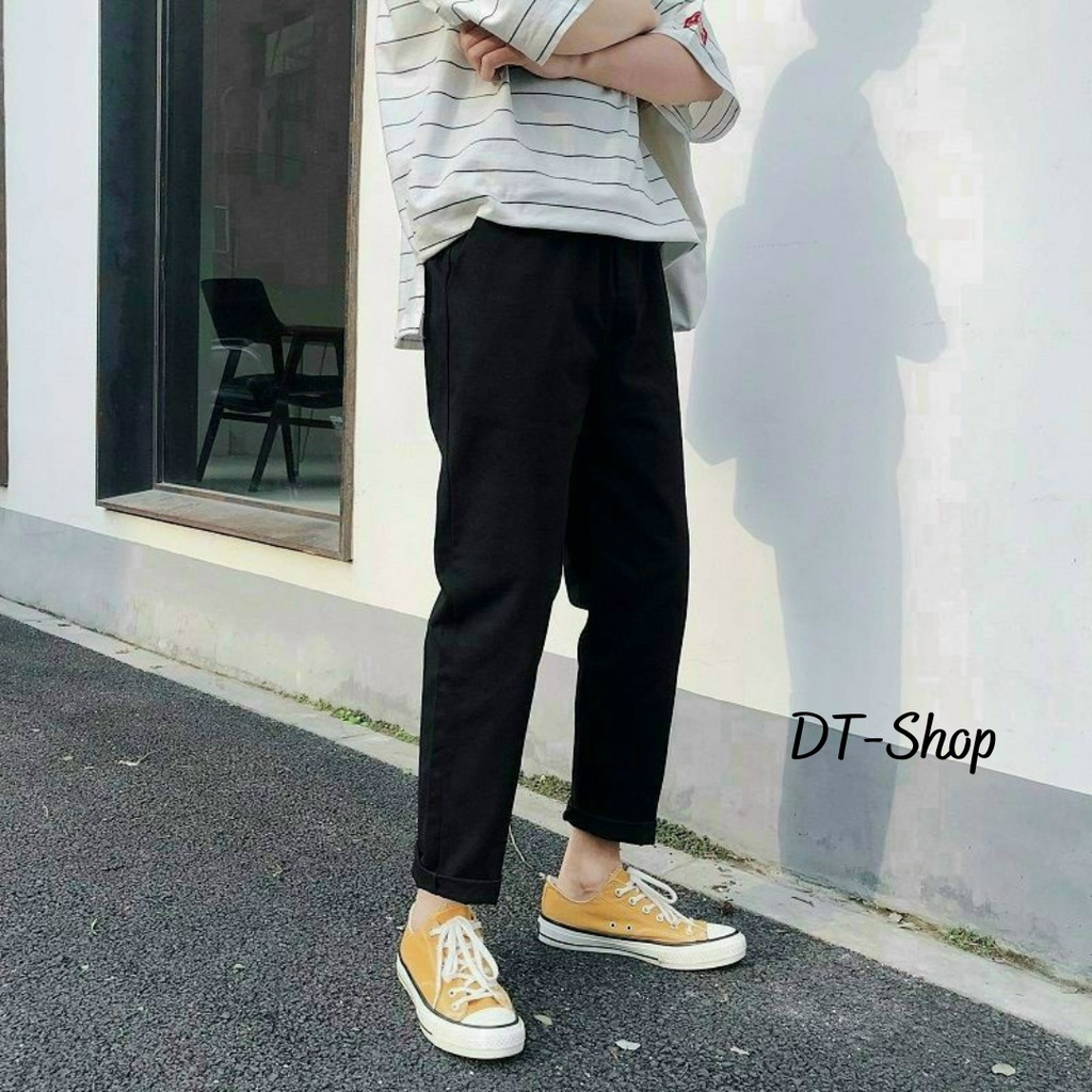 Quần Baggy Chất Kaki Trơn Nam Nữ Ống Suông Unisex co giãn trẻ trung năng động