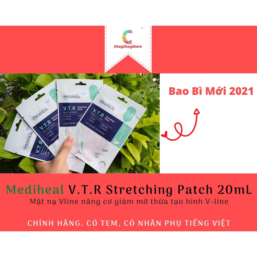 [TEM CHỐNG HÀNG GIẢ] Mediheal V.T.R Stretching Patch 20mL - Mặt nạ Vline nâng cơ giảm mỡ thừa tạo hình V-line