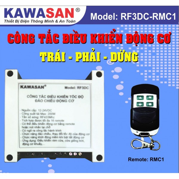 Bộ Công Tắc Điều Khiển Tăng & Giảm Tốc Độ Động Cơ KAWASAN RF3DC - RMC1 - Hàng Chính Hãng