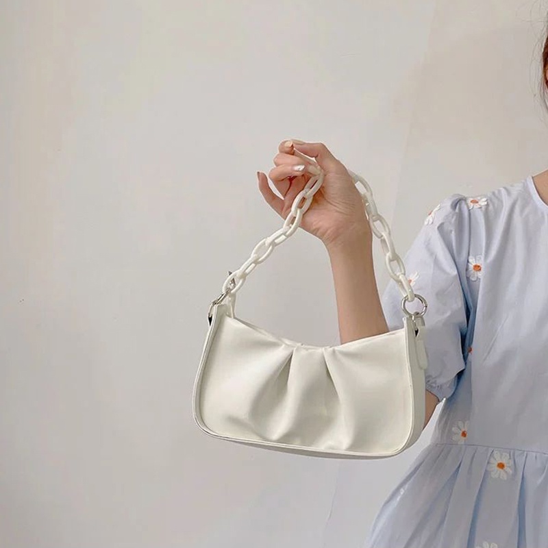 Túi đeo vai IELGY chuỗi dây acrylic thiết kế đám mây phong cách Hàn Quốc thời trang
