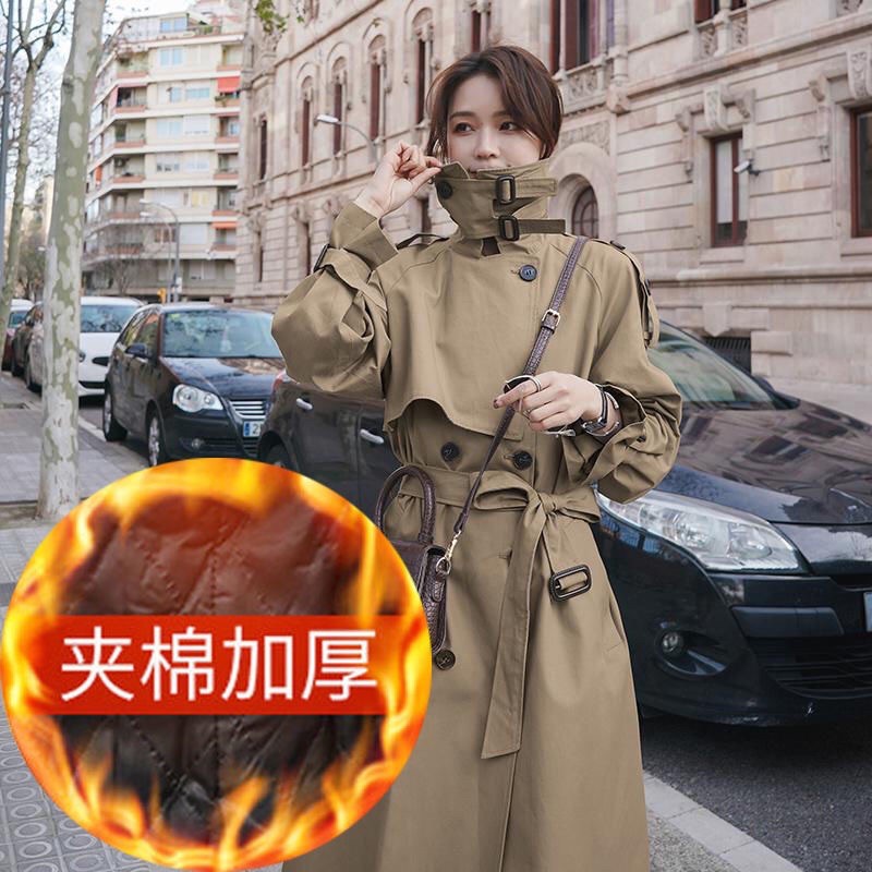 Áo khoác mangto dáng dài cổ cao ngầu xinh