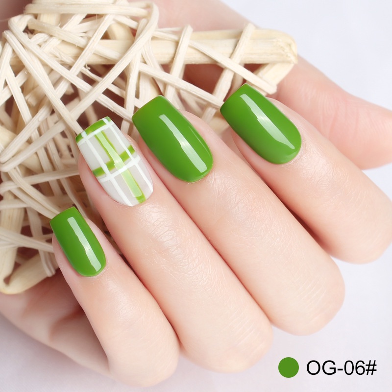 Sơn móng tay gel AS dùng máy hơ tone vàng chanh xanh lá cây xanh rêu VUA SƠN AS mã OG 15ml