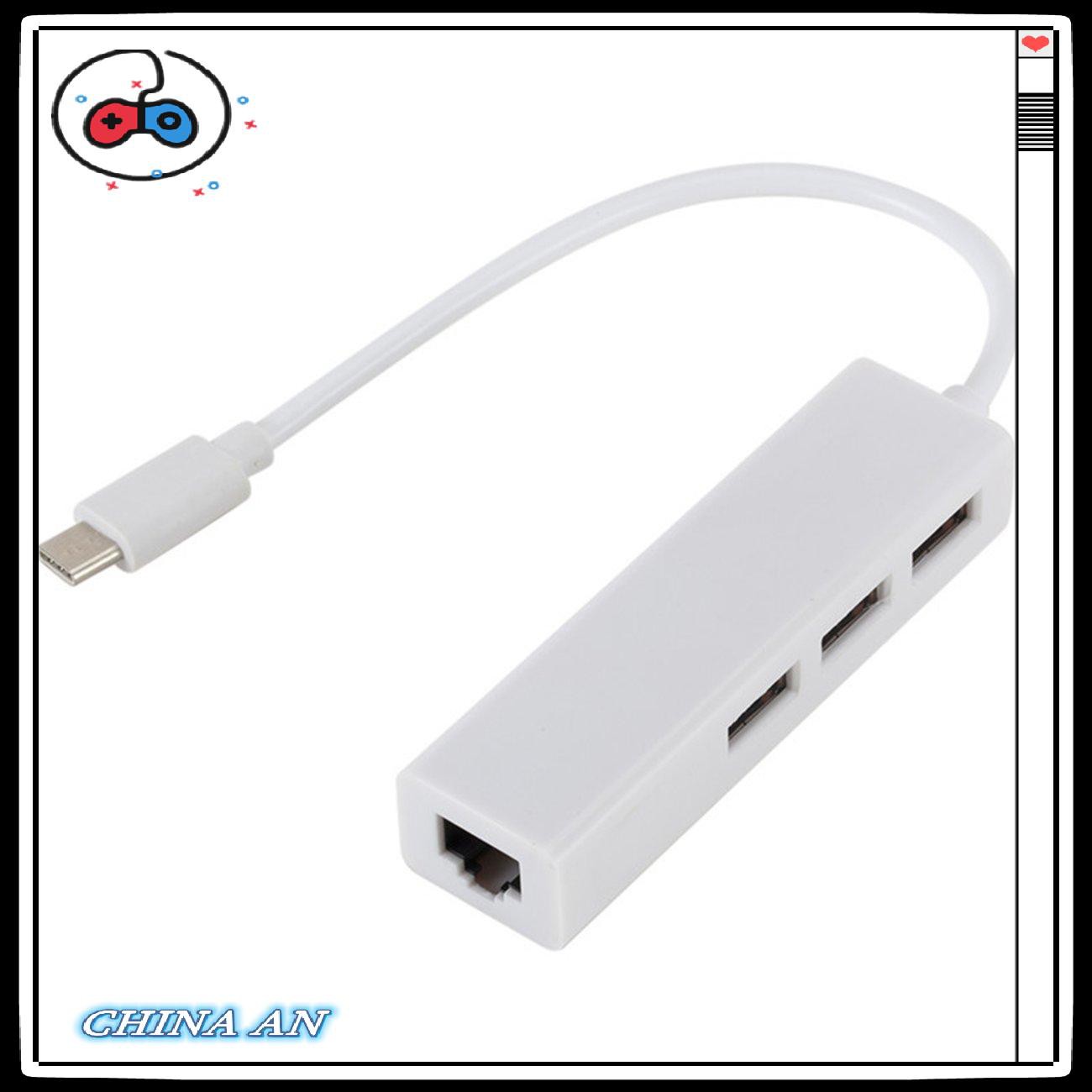 ⚡Hot sản phẩm/Multiple USB-C USB 3.1 Type-C To USB RJ45 Ethernet Lan Adapter Hub Cable