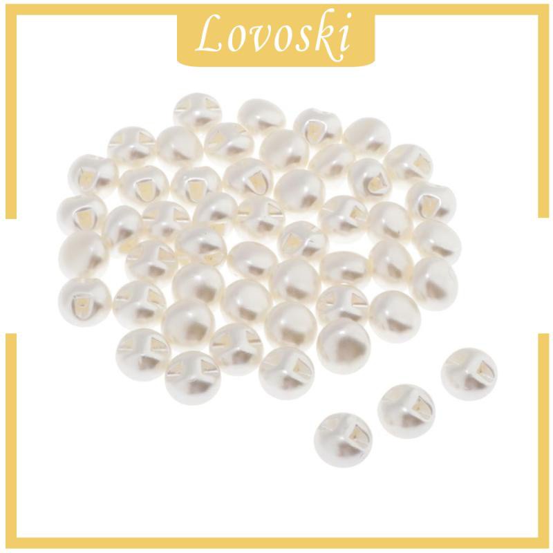 [Lovoski] 100 Nút Khâu Bằng Nhựa Đính Ngọc Trai Cho Váy Sơ Mi Thủ Công Khổng Lồ 10mm