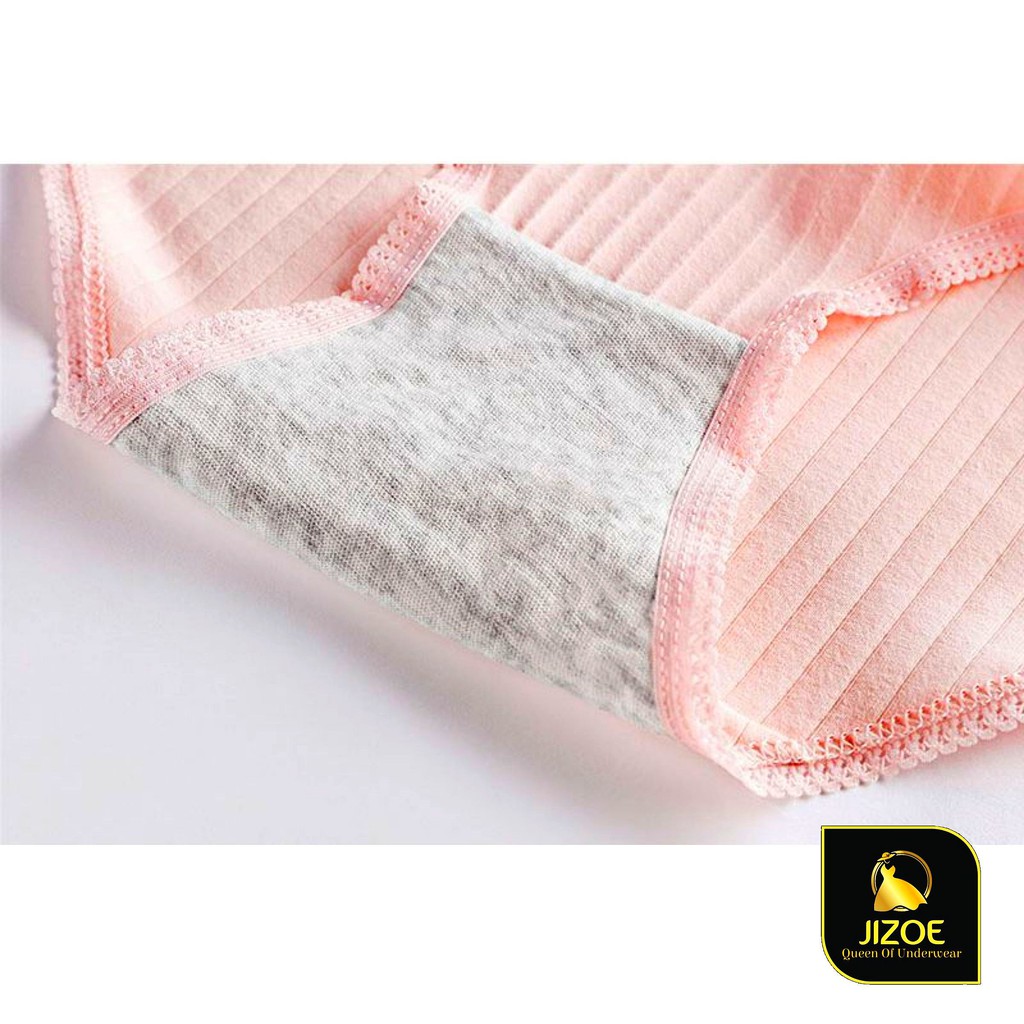 Quần lót nữ 100% cotton ren eo gợi cảm xuất Nhật giá rẻ QLT13