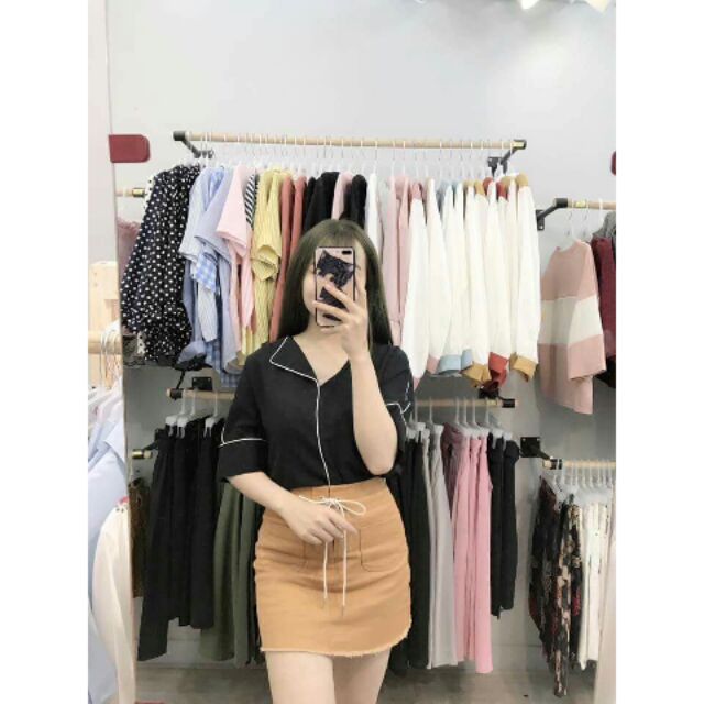 Áo sơ mi pyjama tay ngắn