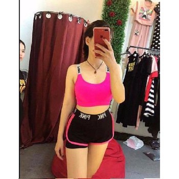 bộ đồ tập thể thao, gym, yoga- Bộ quần áo pink