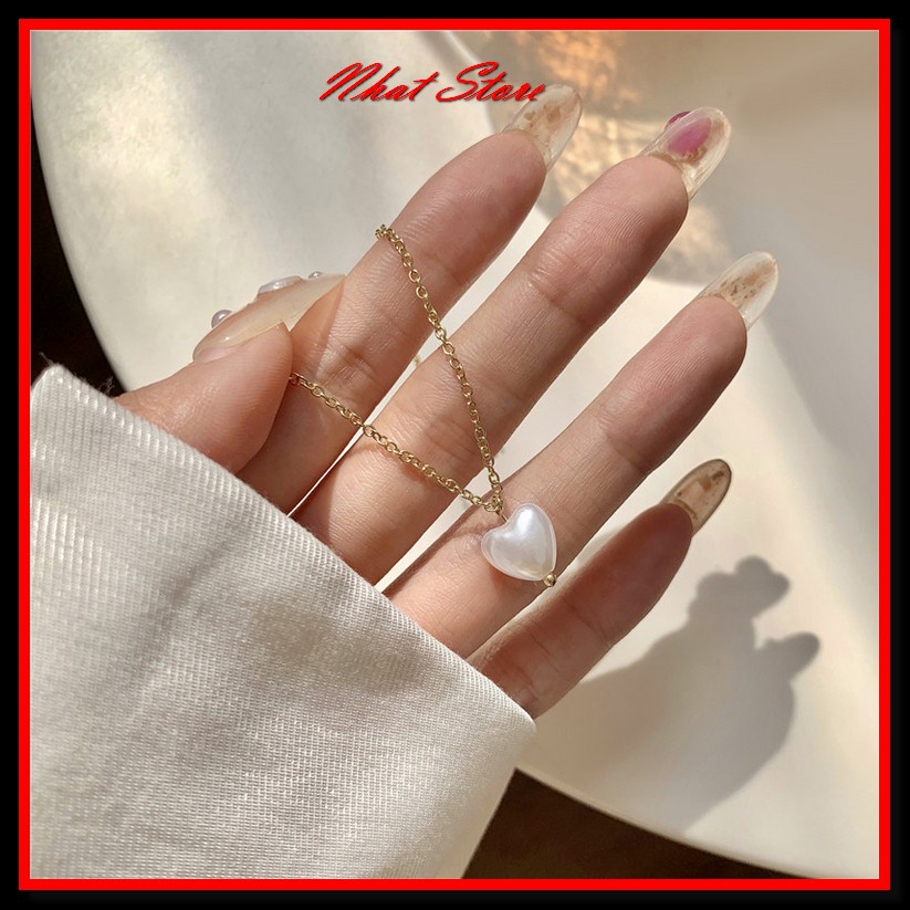 Vòng choker, dây chuyền nữ hình trái tim Nhatstore