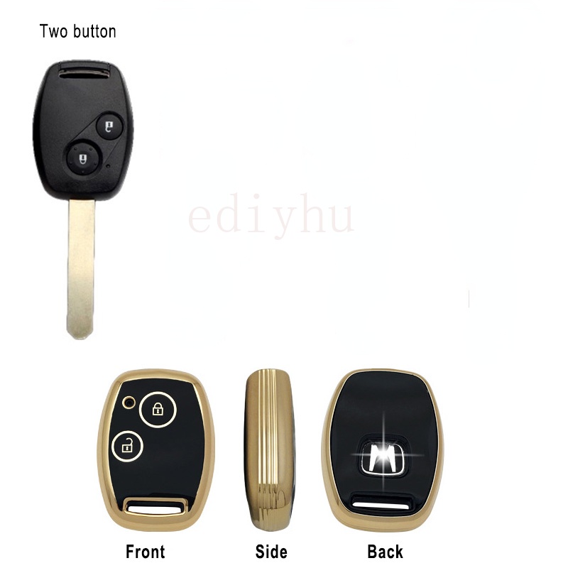 TPU Car Key Case Cover For Honda Fit CIVIC JAZZ Pilot Accord CR-V Freed Freed Pilot Step WGN Insight 2 button Key Holder Shell keychain keyring