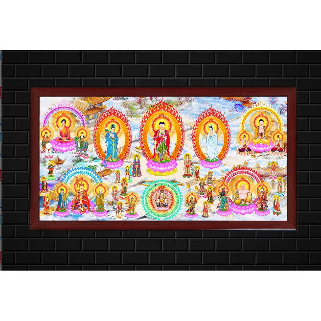 Tranh Phật Giáo - Tranh Tiếp Dẫn in tranh trên vải  canvas kim sa cao cấp -khách hàng tự lồng khung - nhiều mẫu thiết kế