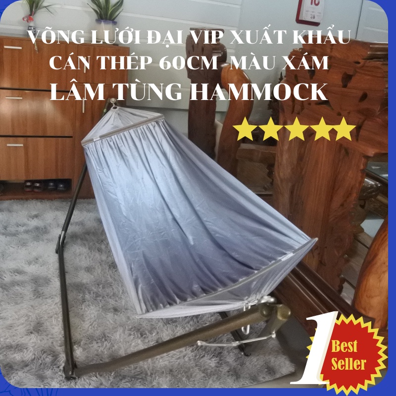 Võng lưới,  lưới 2 lớp cán thép 60cm Đại Vip Xuất Khẩu hiệu Lâm Tùng( ❤  LÁ. DƯƠNG. XÁM.NGỌC. TRẮNG KEM❤ )[SIÊU CẤP]