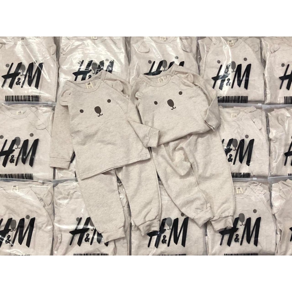 Bộ dài HM gấu bé khuy dọc size nhí