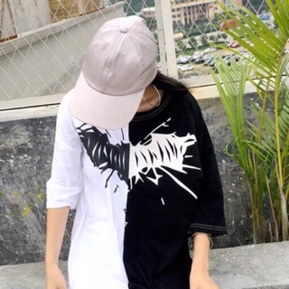 Áo phông nửa trắng đen cánh cho nam và nữ