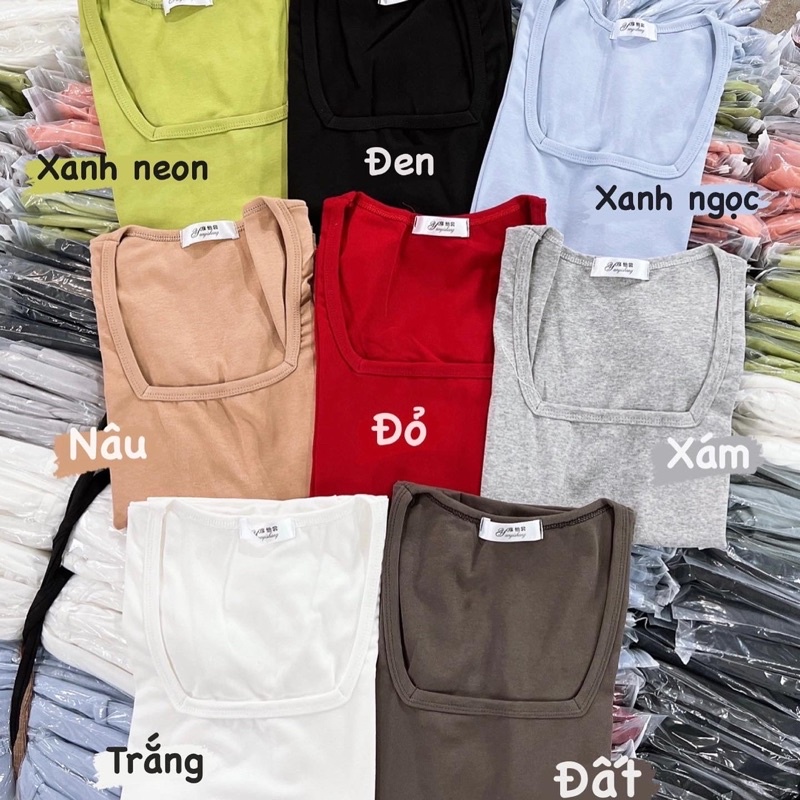Áo phông cổ vuông hàng Quảng Châu, áo phông ôm người