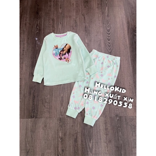 B598 - Bộ nhung xanh công chúa CA BÉ GÁI