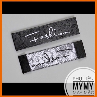 Nhãn dệt chữ Fashion Đen/Trắng