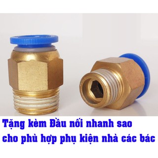 Bộ 2 chiếc Đầu nối thẳng dây hơi chân zen phi 10, 13, 17 ra ống 8 tặng kèm 1 đầu nối thẳng ống 8