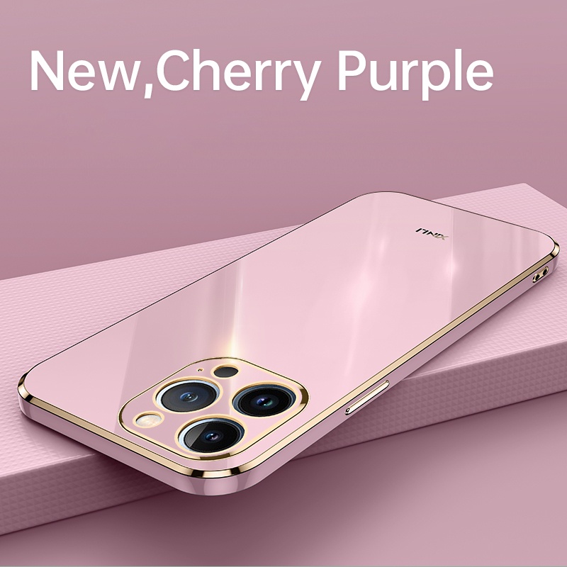 Ốp Điện Thoại Viền Thẳng Bảo Vệ Ống Kính Máy Ảnh Cho iPhone 8 Plus 7 Plus 6S Plus 6 Plus 7 8 6 6S SE2020