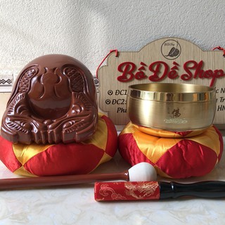 [SIÊU RẺ] BỘ CHUÔNG MÕ ĐÀI LOAN 3.5INCH (CHUÔNG ĐỒNG VÀNG CHỮ PHẬT)