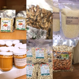 Combo 10 hạt: Hạnh nhân sạch vỏ, óc chó tươi, kê nếp, đường thốt nốt, điều, Macca, hạt chia, quinoa, đậu gà, đậu nành