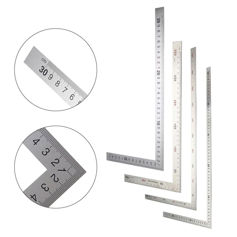 Thước Đo Góc 90 Độ Hình Chữ L Bằng Thép Không Gỉ Tiện Dụng Cho Văn Phòng / Trường Học