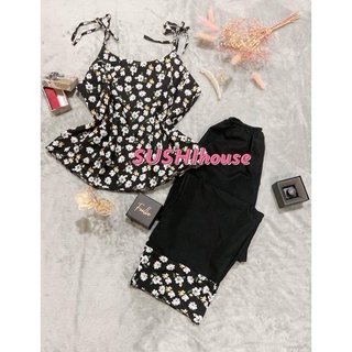 Đồ ngủ nữ 2 dây quần dài chất lụa 100d - đồ ngủ sexy