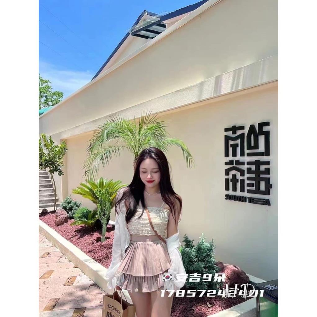 [ 𝐅𝐑𝐄𝐄 𝐒𝐇𝐈𝐏 ] SÉT REN BÈO 3 MÓN MIX CHÂN VÁY XẾP LI 3 TẦNG XINH XẮN