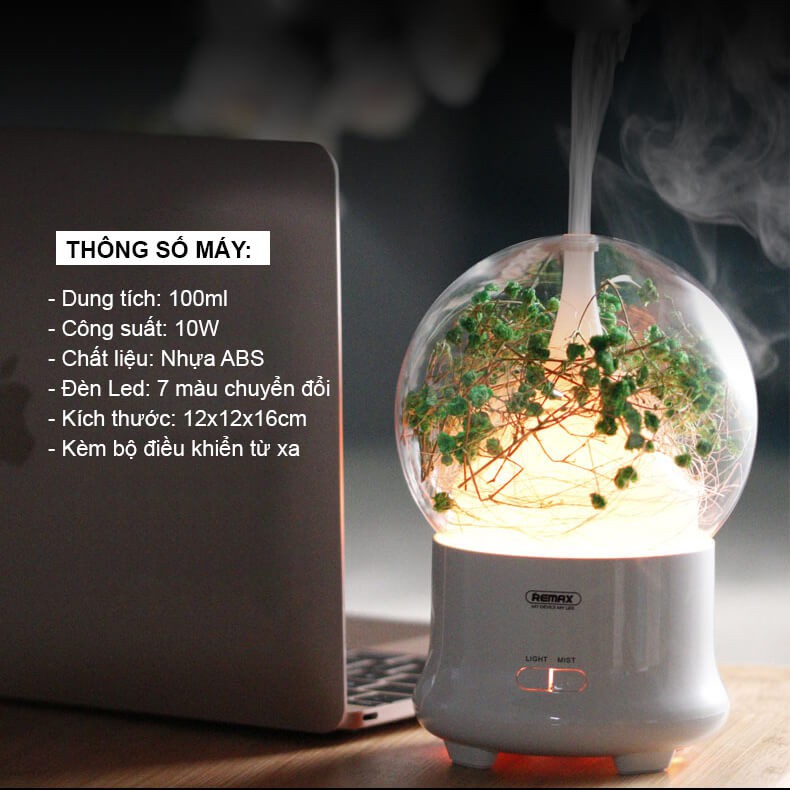 Máy Khuếch Tán Tinh Dầu Tú Cầu Thương Hiệu Oilmart - 10W100ml TL16 (Kèm Điều Khiển)