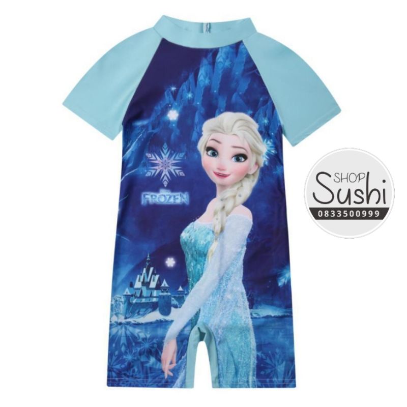 (FreeShip) Áo bơi bé gái Elsa Frozen cộc tay