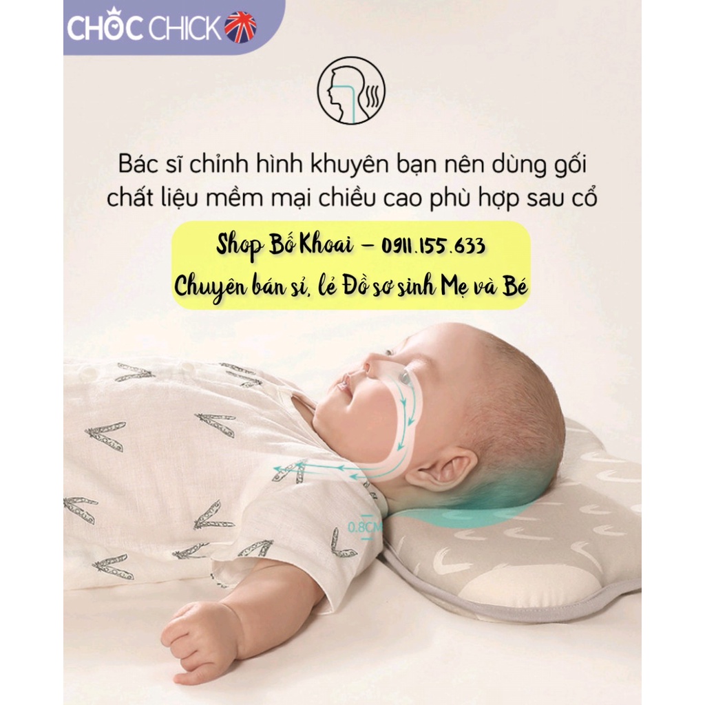 Gối cao su non CHOC CHICK KILUTA - Gối cao su non chống bẹt đầu cho bé hình đám mây - Bố Khoai Store