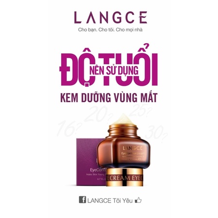 Kem Dưỡng Da Vùng Mắt Ngăn Ngừa Mụn Thịt - Chống Thâm - Nhăn - Bọng Mắt 20ml  LANGCE