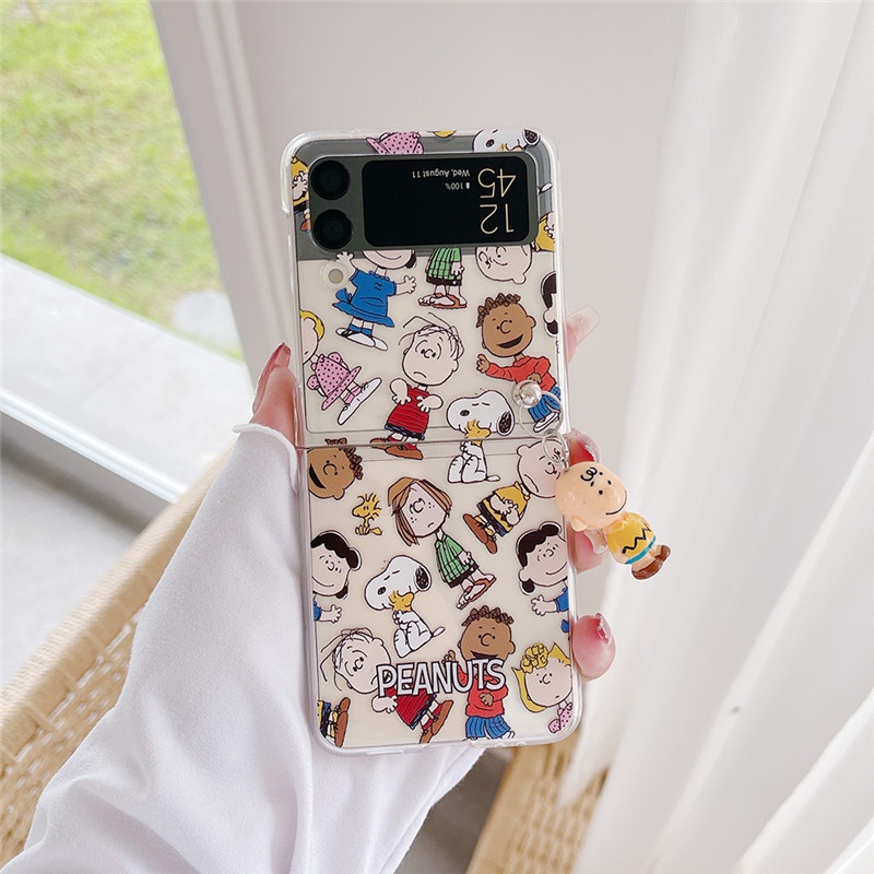 Ốp Điện Thoại Trong Suốt In Hoạt Hình Snoopy Cho Samsung Galaxy Z Flip 4 Z Flip 3 5G Z Flip 3 Zflip3