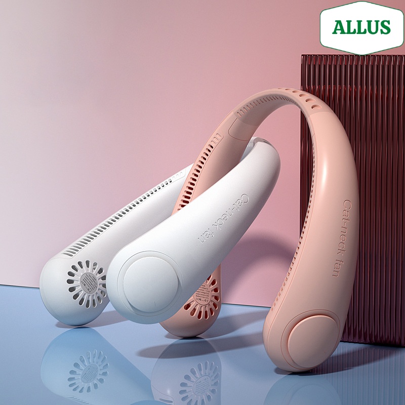 Quạt mini đeo cổ không cánh ALLUS _Biên độ thổi 360 độ mát mẻ dễ chịu, có thể sử dụng trong 3~5h_BH 1 tháng 1 đổỉ 1